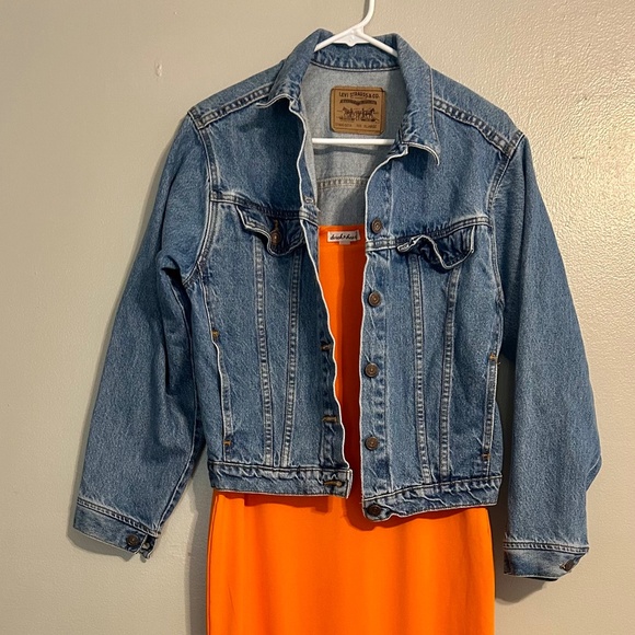 Neon Orange Bodycon Dress - Picture 3 of 5